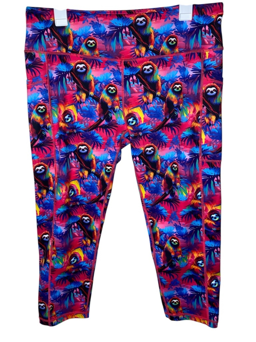 CVG Constantly Varied Gear Colorful Sloth Women’s Capri Leggings